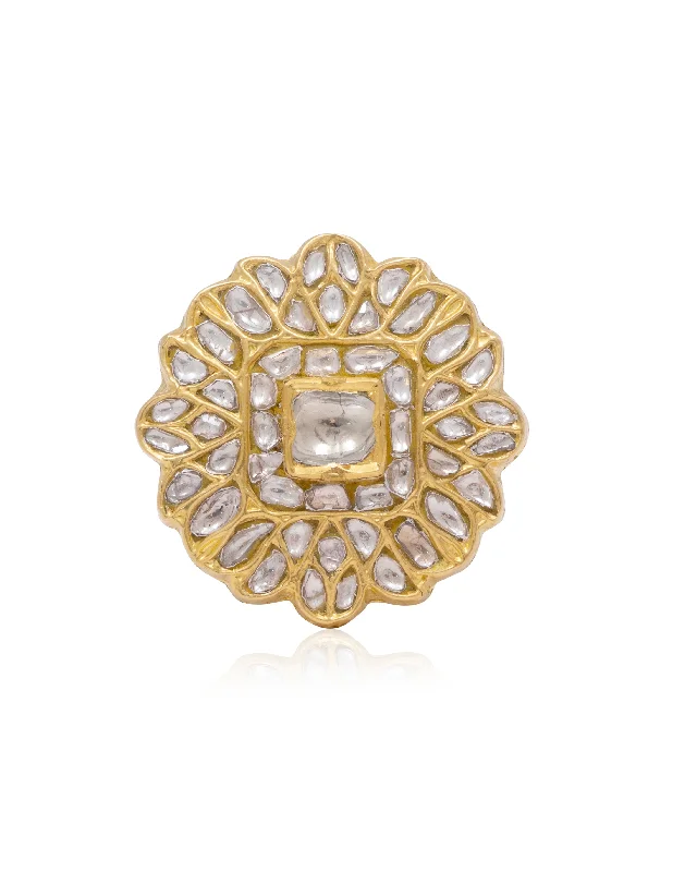 Antique Gold Ring-Janusa Polki Ring