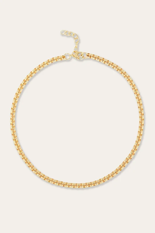 Statement Necklace for Bridesmaids-Gilda gold plated chain necklace