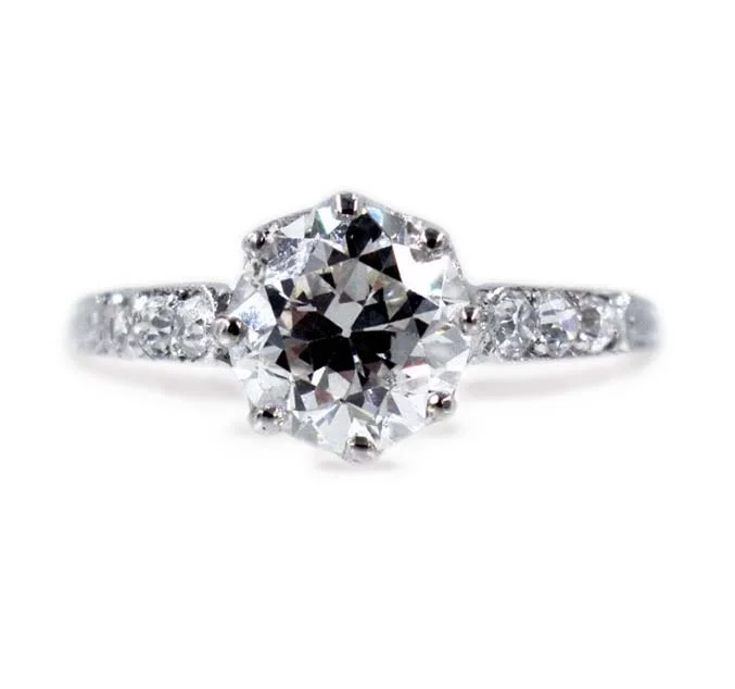 Handmade Promise Ring-1920s Old European Cut 1.92ct Diamond Ring