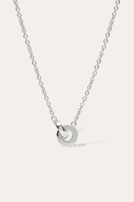 Celestial Moon Necklace-Orbit sterling silver chain necklace