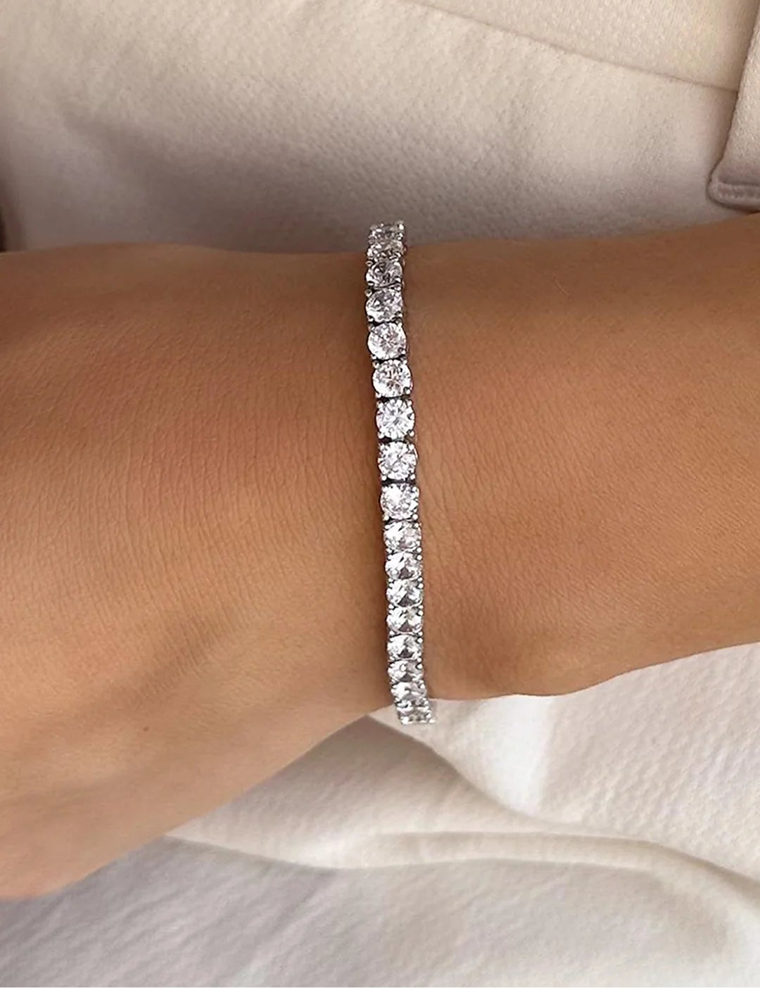 Unique Gold Bracelets-5mm Tennis Bracelet Silver