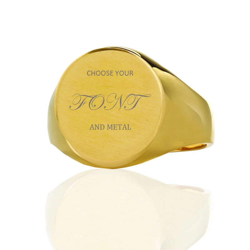 Modern Cocktail Ring-Traditional Signet Ring