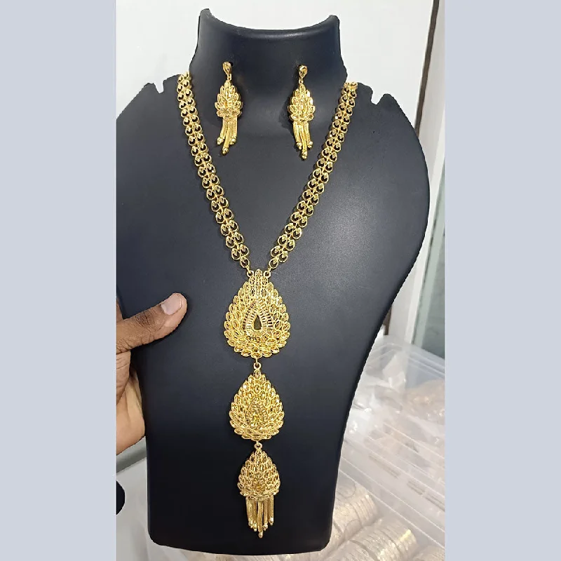 Diamond Solitaire Necklace-Pari Art Jewellery Forming Long Necklace Set