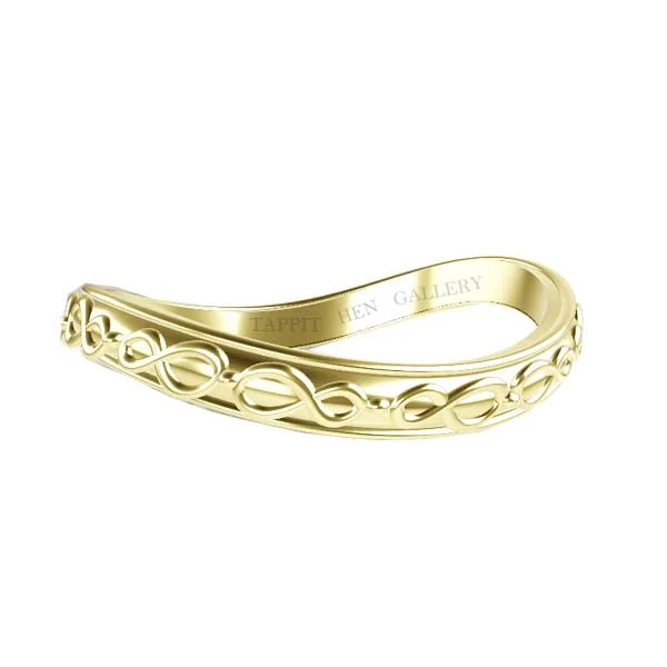 Unique Silver Wedding Ring-Scottish Infinity Sway Wedding Ring in 9ct Yellow Gold