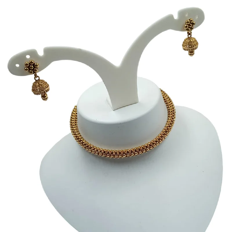 Celestial Star Necklace-Padmawati Bangles Gold Plated Pearls Choker Necklace Set