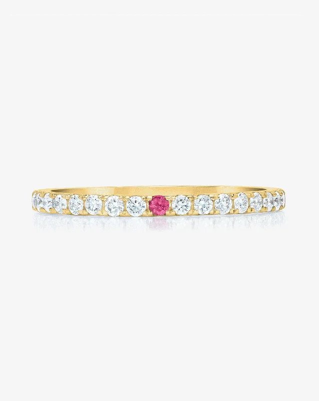 Fashionable Ruby Ring-1.6 mm Personalized Perfect Pavé Diamond Ring