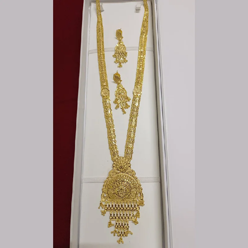 Simple Chain Necklace-Pari Art Jewellery Forming Long Necklace Set