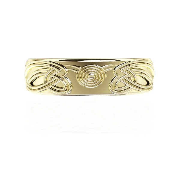 Luxury Gold Ring Set-Celtic Spiral Viking Wedding Ring