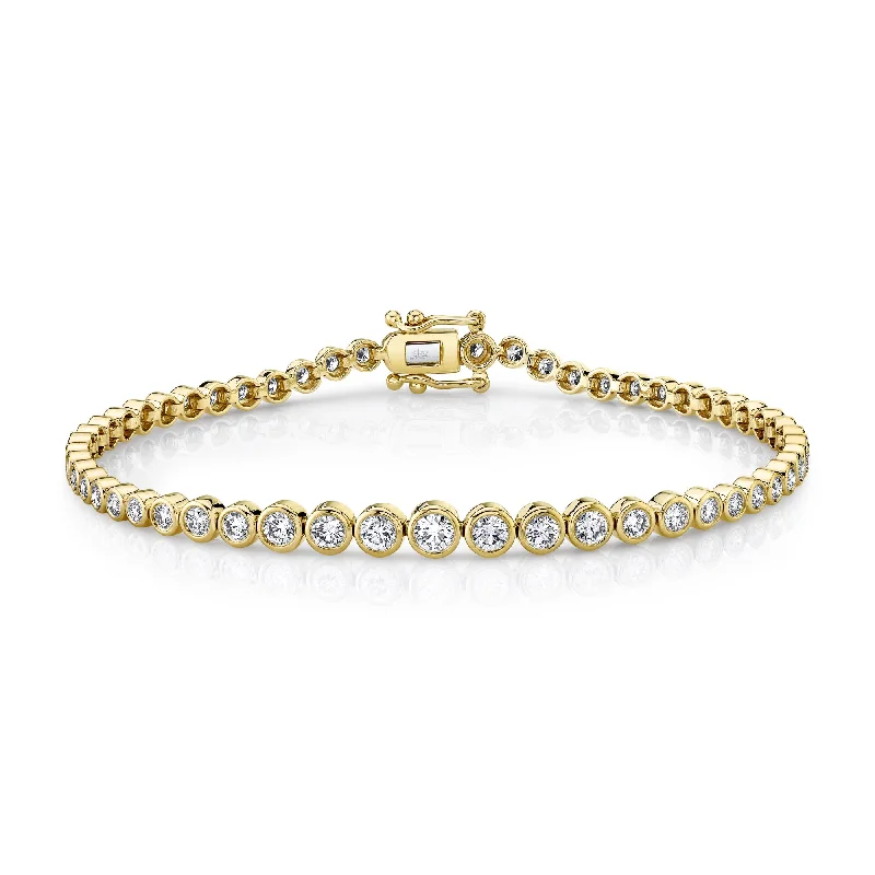 Personalized Couple Bracelets-1.90ct Yellow Gold Diamond Tennis Bracelet