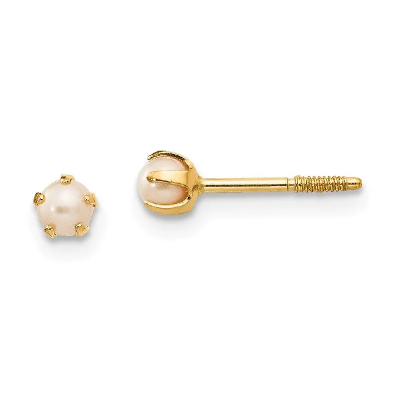 Unique Statement Earrings-Madi K Kid's 14k  2.5mm FW Cultured Pearl Earrings