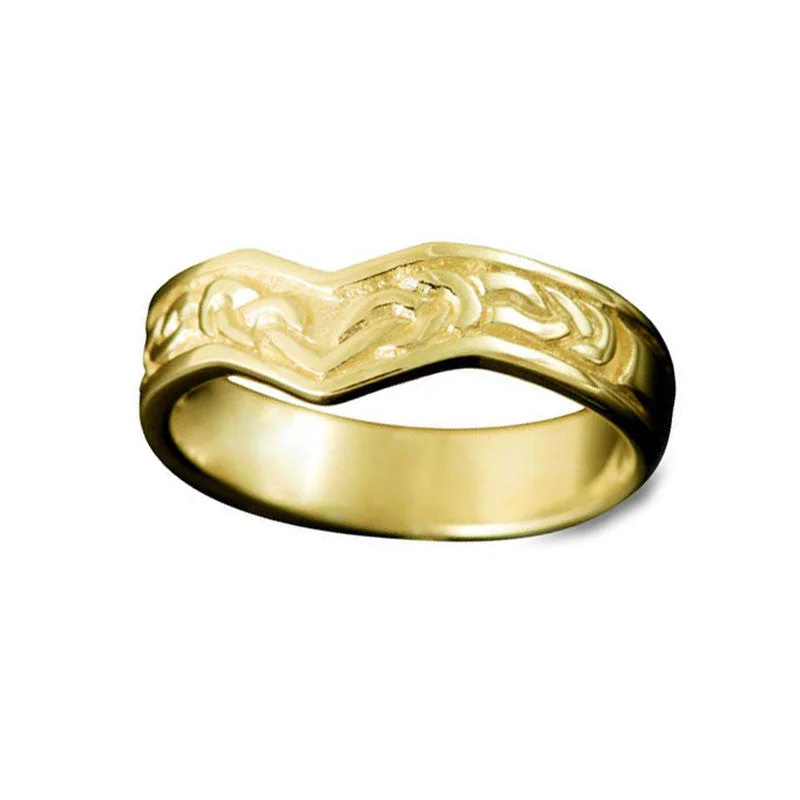 Black Diamond Ring-Ladies Bruray Celtic Knotwork Wishbone Ring